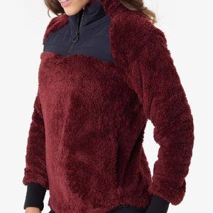 Lolë Burgundy Sherpa Yana Pullover | Size Small